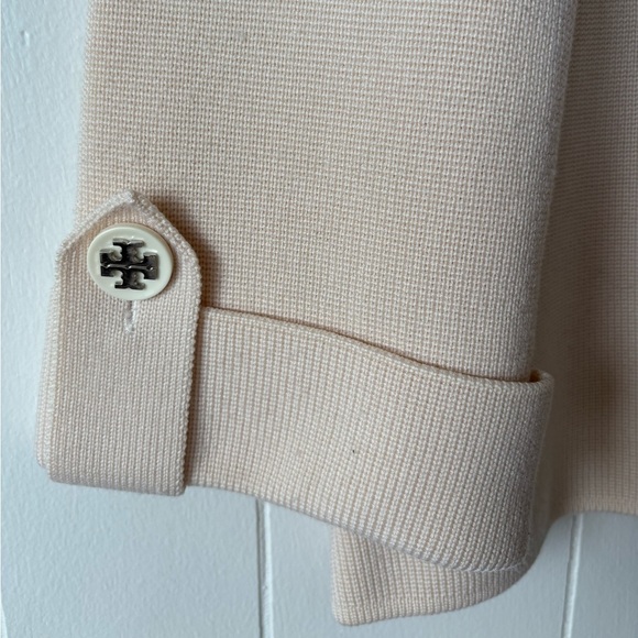 Tory Burch Merino Wool Cream Coat | Size Large - Picture 3 of 12